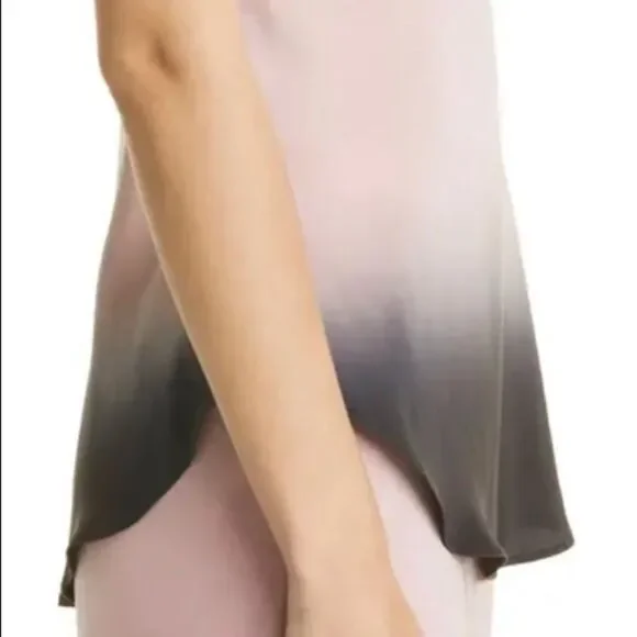 Atm Silk Ombré Charmuse Dip Dye in Dusty Rose fade to black Retail $225 S/P